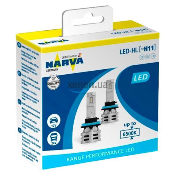 NARVA Range Performance LED H11 24W 6500K комплект 2 шт, зображення 2