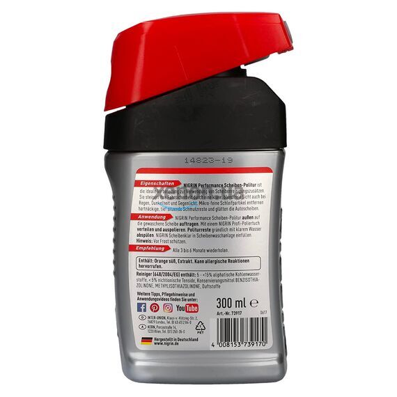 NIGRIN Performance Scheiben Politur полироль для стекла 300 мл , изображение 2