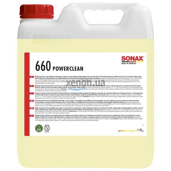 SONAX PowerClean бесфосфатный сильнощелочной автошампунь 10 л, Объем: 10 л, Запах: Без запаха 