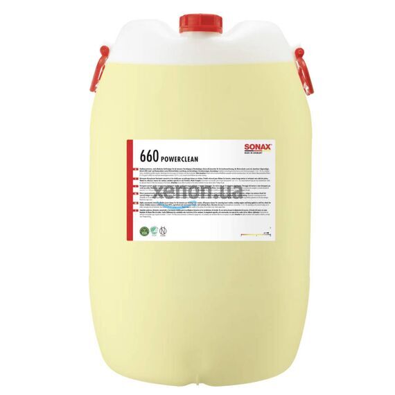 SONAX PowerClean бесфосфатный сильнощелочной автошампунь 60 л, Объем: 60 л, Запах: Без запаха 