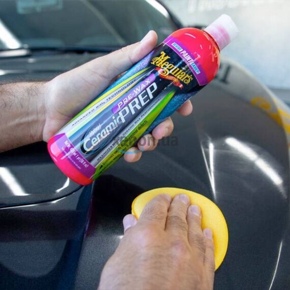 Meguiars Hybrid Ceramic Pre-Wax Prep гибридно-керамический очиститель подготовитель кузова 473 мл , изображение 5