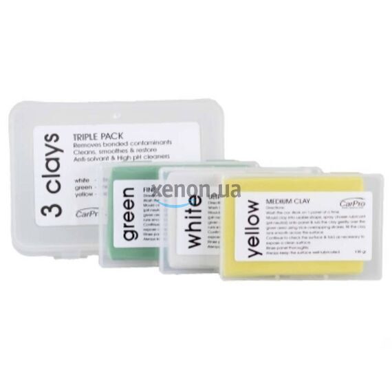 CarPro 3 clays набор из трех брусков глины для очистки кузова 3 х 100 г , изображение 3